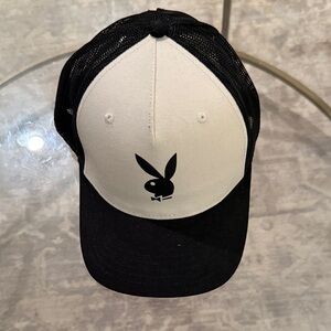Playboy Black and White Baseball Cap